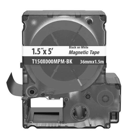 Casete de Etiquetas Magn�ticas de Cinta Continua, Color Blanco Sobre Negro, Uso Interior, 36 mm (1.42 pulgadas) de Ancho x 1.5 Metros (4.92 pies) de Largo