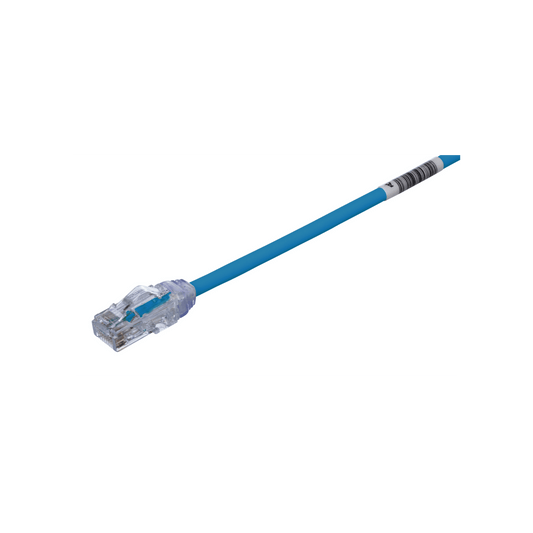Cable de Parcheo UTP Cat6A, CM/LSZH, Di�metro Reducido (28AWG), Color Azul, 0.61 Metros (2 Pies)