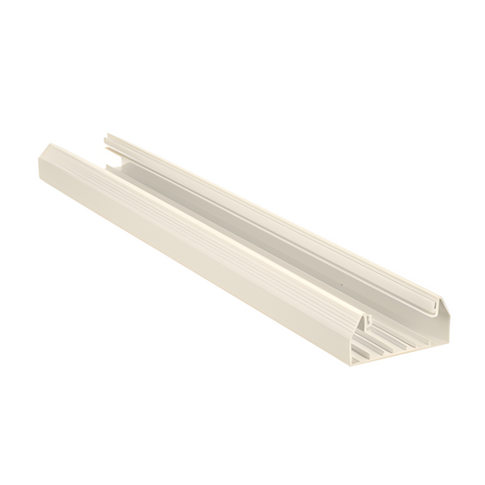 Base para canaleta T-70, de PVC rígido, con orificios perforados para montaje, 103.3 x 44.9 x 1800 mm, Color Blanco Mate