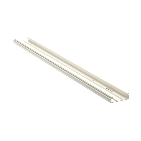 Base para canaleta T-45, de PVC rígido, con orificios perforados para montaje, 60.3 x 18.5 x 2400 mm, Color Blanco