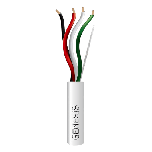 Bobina de 152 Metros (500 Pies) de Cable / 4 x 16 AWG / Cable Audacious / Riser / Libre de Ox�geno / Color Blanco / Aplicaciones de Alarmas de Intrusi�n y Automatizaci�n