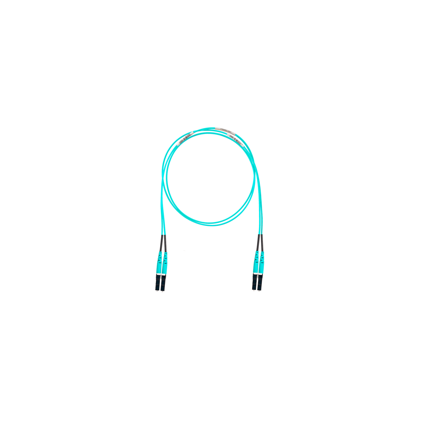 Jumper de Fibra Optica Multimodo 50/125 OM4, LC-LC Duplex, OFNR (Riser), Color Aqua, 2.44 Metros (8 Pies)