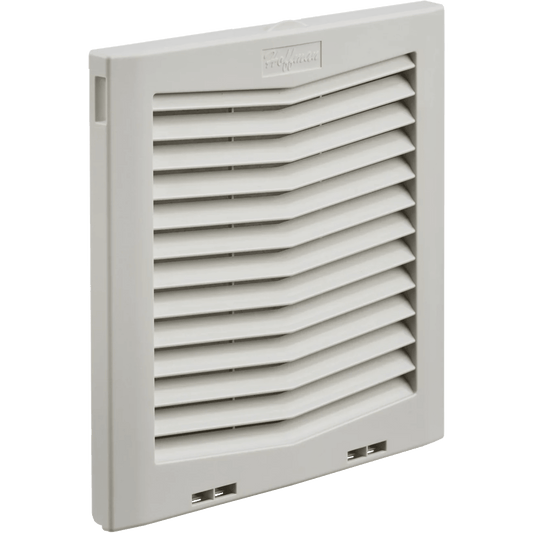 Rejilla de Escape Para Ventilador con Filtro HG, Protección IP54, Compatible con Ventiladores HF10 de 10 in, De Plástico, Color Gris Claro