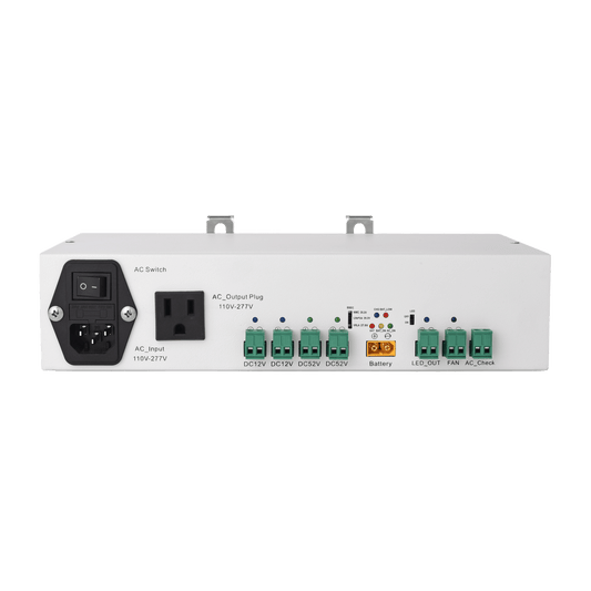 Fuente de Alimentación / 52V 3A + 12V 5A / Respaldo Batería / Riel DIN / Protecciones Sobrecarga-Cortocircuito / Telecomunicaciones