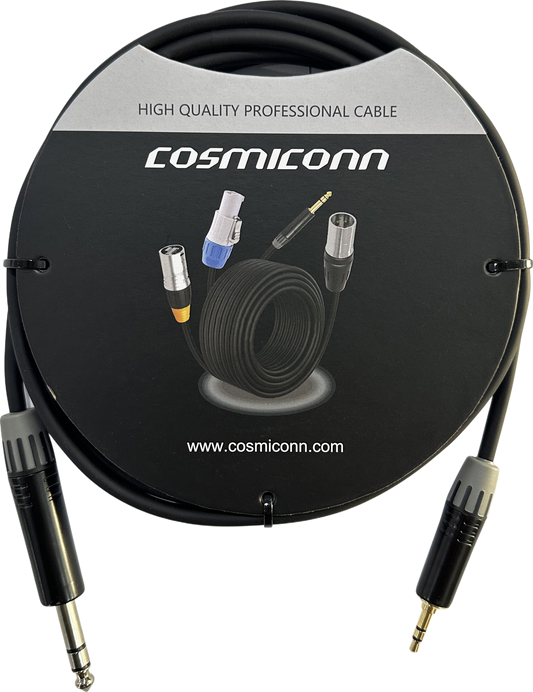 Cable 6.35mm a 3.5mm, conectores color negro MP3X-B - MTP3C-BG, length 3m