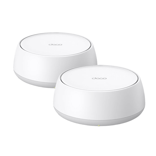 KIT 2 Routers Inalámbrico MESH Interior para Hogar / Doble Banda Wi-Fi 7 BE3600 Mbps / 2 Puerto 2.5 Gigabit WAN/LAN / 4 Antenas Internas / Operación Multi-Link MLO / Administración Mediante la App Deco (iOS, Android) / HomeShield