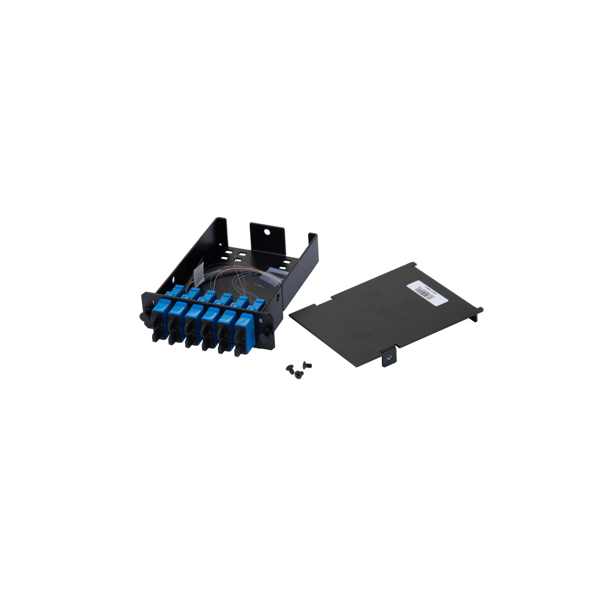 Placa Acopladora de Fibra �ptica FAP, Con 12 Pigtails y 6 Conectores SC Duplex (12 Fibras), Para Fibra Monomodo OS1/OS2, Color Azul