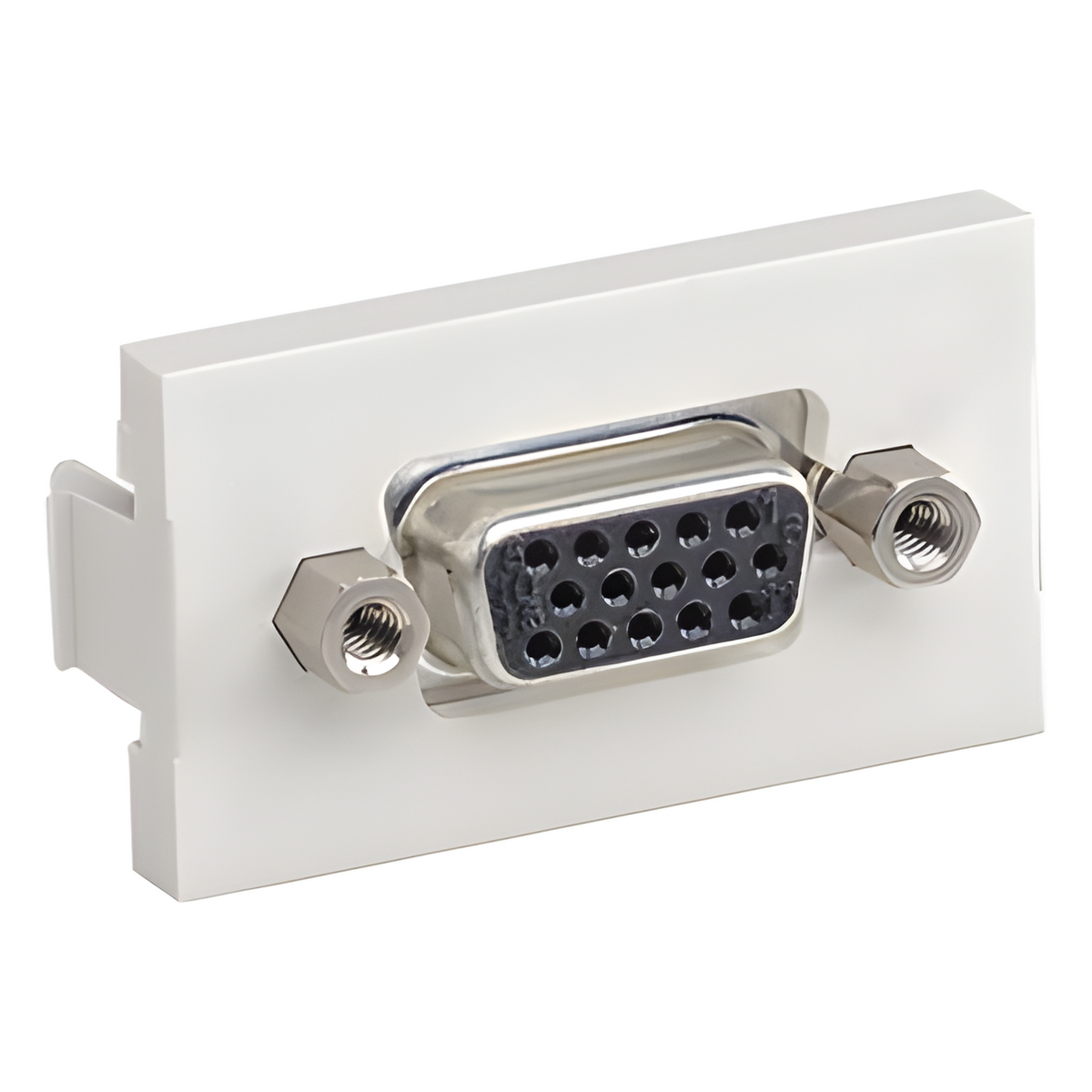 Inserto Plano de 1/3, Con Acoplador VGA Hembra-Hembra de 15 Pines, Color Blanco Mate