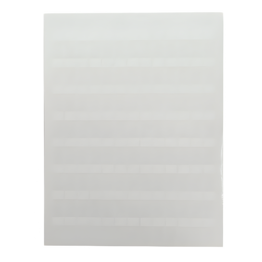 Hojas con 1000 Etiquetas Poliofina para Impresora Láser/Inyección de Tinta, Ancho 96.3 mm (3.79 pulgadas) x Alto 7.6 mm (0.3 pulgadas), Color Blanco