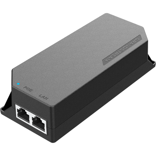 PoE Injector Grandstream 30W MultiGigabit / Compatible con IEEE 802.3af/at / 1x 2.5Gbps RJ45 LAN IN / 1x 2.5Gbps RJ45 LAN OUT con PoE 30W / 100~240VAC / 54VDC / Plug-and-Play / FCC, CE, RCM, IC