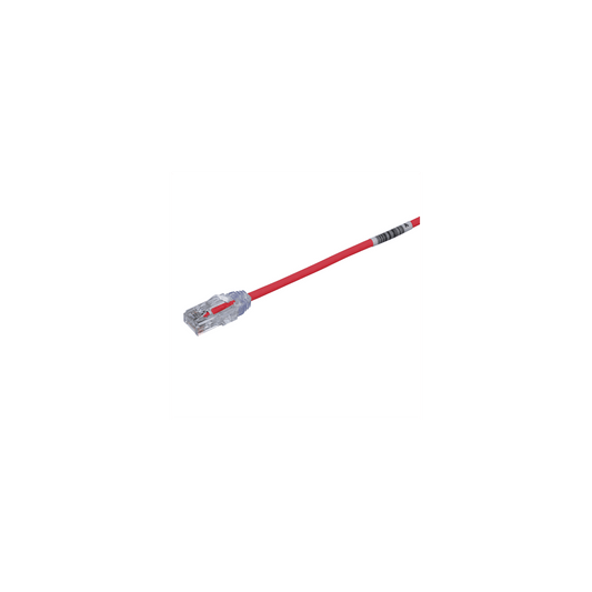 Cable de Parcheo TX6, UTP Cat6, Di�metro Reducido (28AWG), Color Rojo, 0.5 Metros (1.64 Pies)