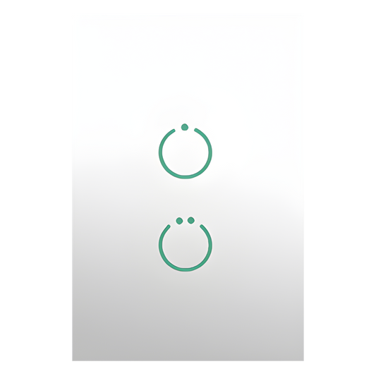 (ZWAVE) Interruptor On/Off panel táctil touch inalámbrico Zwave Plus 2 botones. Compatible con Hubitat HC8, Álula  M2M, otro