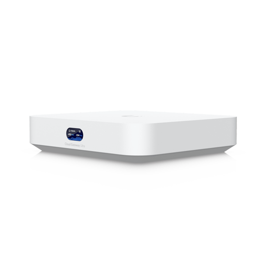 UCG Ultra Cloud Gateway Compacto con Soporte para  hasta 30+ Dispositivos UniFi, 300+ Clientes, Enrutamiento IDS/IPS de 1 Gbps y Balanceo Multi-WAN