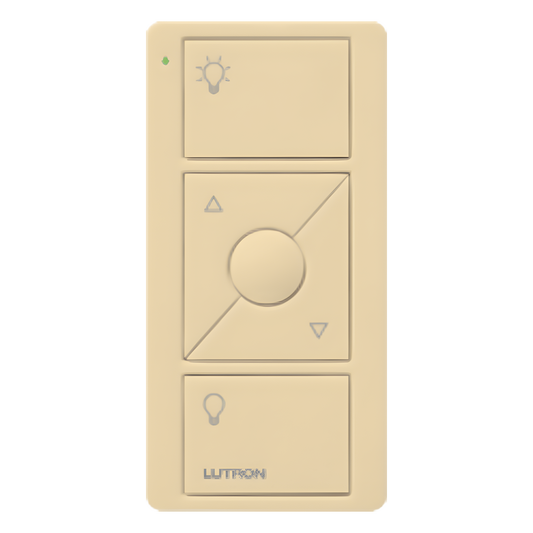 Control Pico inalámbrico de 3 botones con subir/bajar intensidad, color marfil, para Caseta, RA2 Select, RadioRA2 y Vive