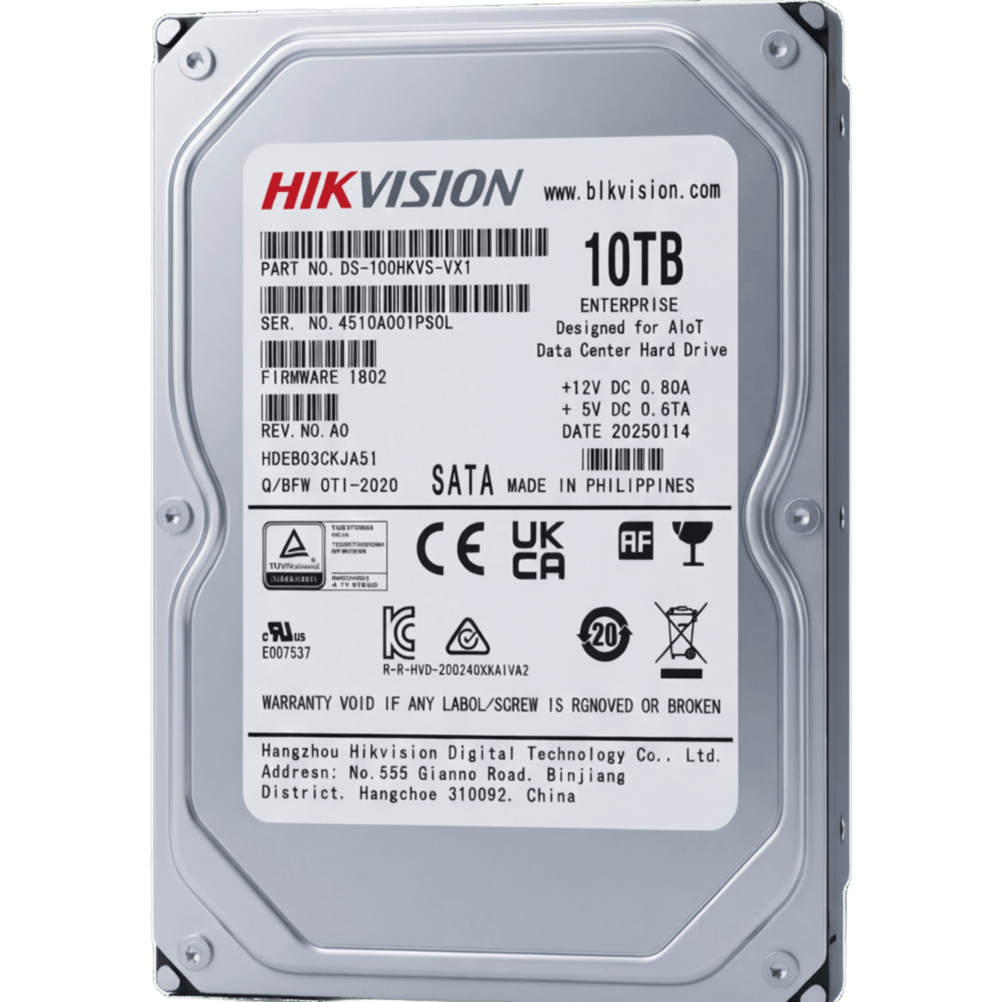 Disco Duro Enterprise  / 10 TB / SATA 6 Gbit/s / 7200 rpm / Caché 256 MB / Diseñado para Operación 24/7