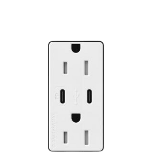 Tomacorriente receptáculo convencional  120V, 15A, color blanco.