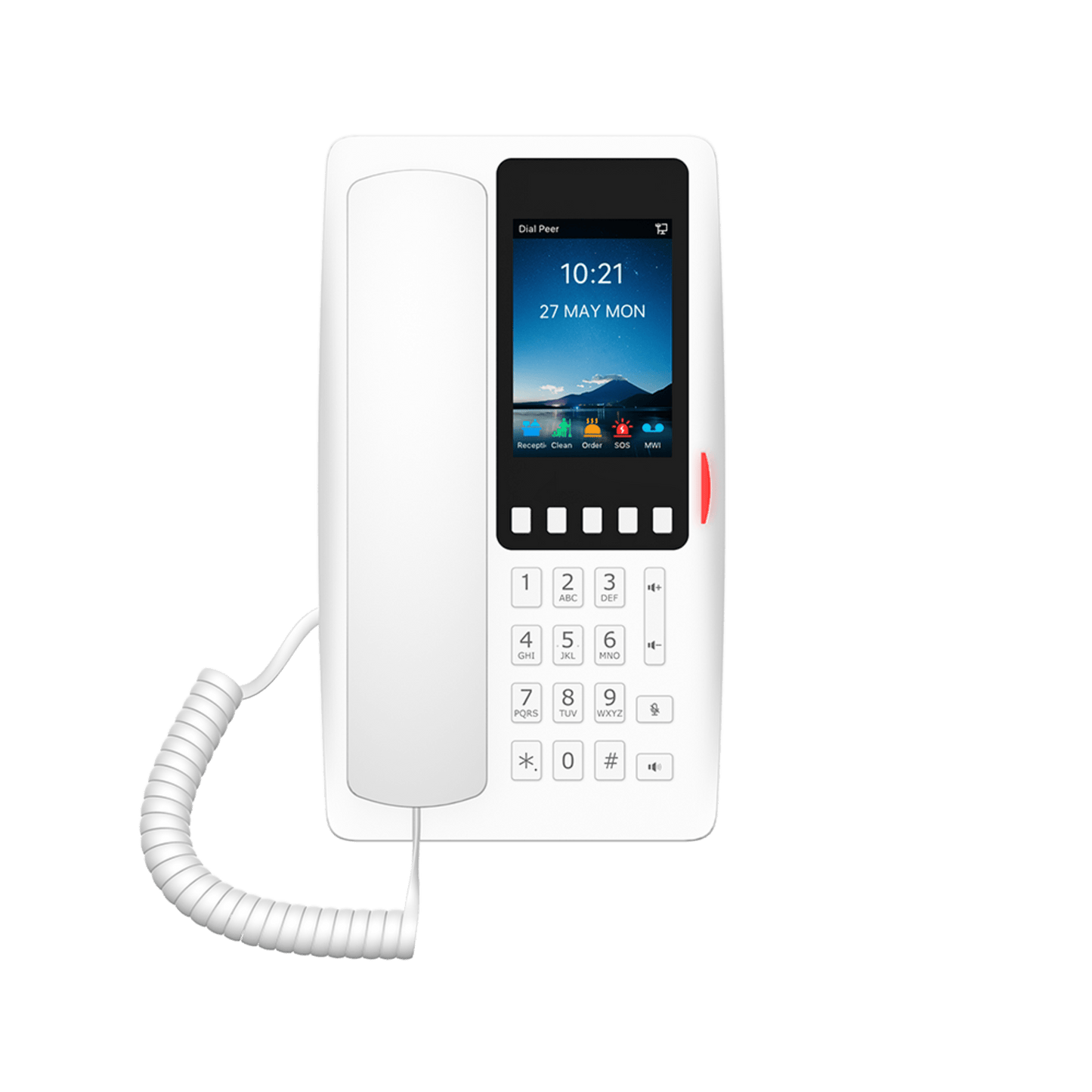 Tel�fono IP Hotelero Wi-Fi 6 / Pantalla IPS 3.5" 320x480 / 2 L�neas SIP / 5 Teclas Programables / Puerto USB-A / PoE 802.3af / Audio HD / Dise�o Blanco