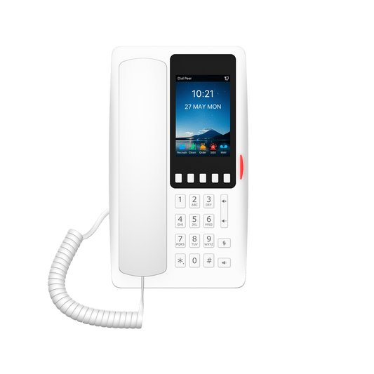 Tel�fono IP Hotelero Wi-Fi 6 / Pantalla IPS 3.5" 320x480 / 2 L�neas SIP / 5 Teclas Programables / Puerto USB-A / PoE 802.3af / Audio HD / Dise�o Blanco