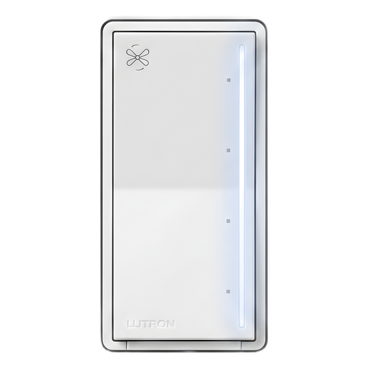 Control de ventilador de techo táctil de 4 velocidades para un ventilador tipo paleta AC, con barra luminosa, sistema RadioRA 3