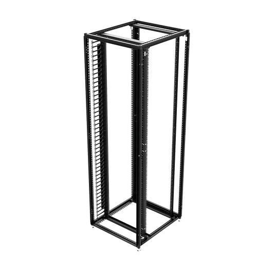 Organizador Vertical de Cables Rack 45 UR / Acero Negro / Sección 95x208 mm / Capacidad 726 Cables / Fijación Flecha 1.75 pulg