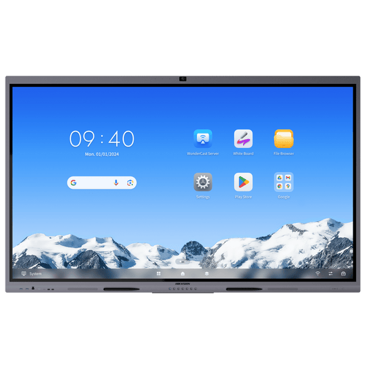 Pantalla Interactiva Touch de 65" Android 14 / Asistentes IA / Google Suite Preinstalado con Certificación EDLA / Cámara Web 8 MP / Resolución 4K / Bocinas Integradas / Entradas HDMI y VGA / Incluye 2 Lápices para Escribir