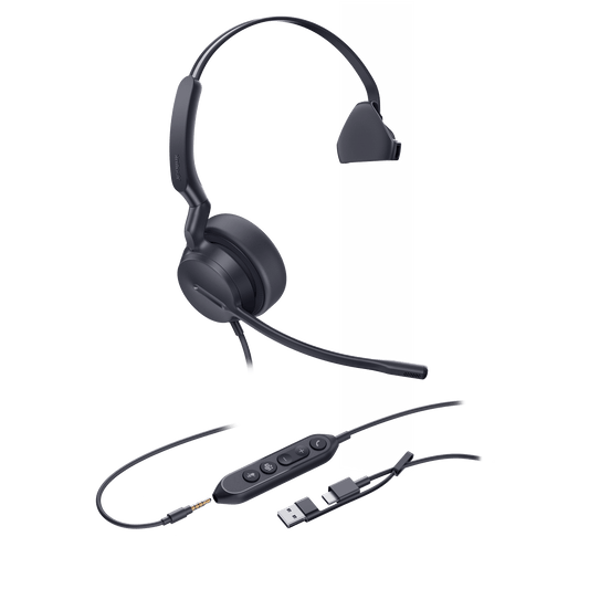 Diadema Alámbrica UH42 SE Mono de Yealink Certificada para Microsoft Teams con USB-C/A