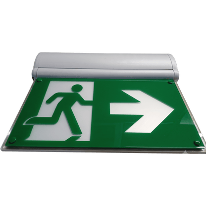 Luz de Señalización "Hombre corriendo" de Emergencia/ Tecnología LED de Iluminación Lateral / Voltaje Universal 120-347VAC / Batería LiFePO4 con 2 Horas de Autonomía