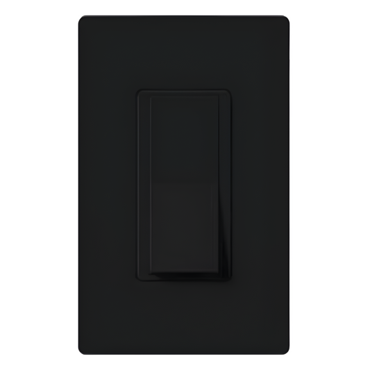 Apagador de paleta Claro de 3 vías, 15 A, 120/277 V, controla una luz o ventilador desde dos puntos, para todo tipo de cargas de iluminación y motores, color negro brillante