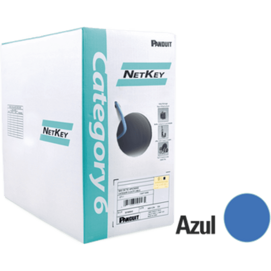 Bobina de Cable UTP 305 Metros (1000 Pies) de Cobre, NetKey, Reelex, Azul, Categor�a 6 (24 AWG), 1000Mbps, PVC (CM), de 4 Pares
