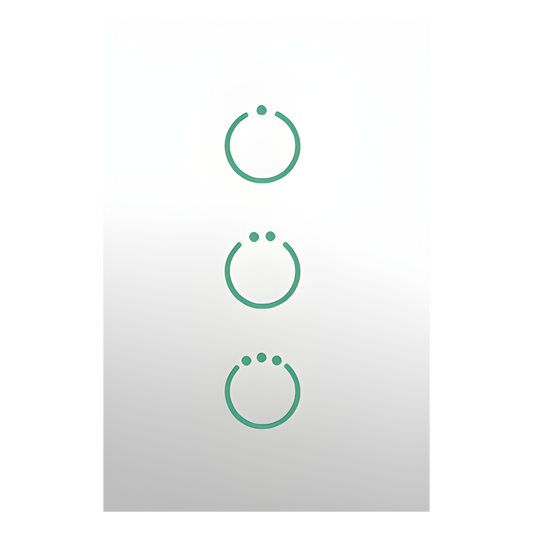(ZWAVE) Interruptor On/Off panel táctil touch inalámbrico Zwave Plus 3 botones. Compatible con Hubitat HC8, Álula  M2M, otro