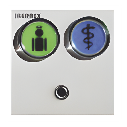 MODULO DE 2 BOTONES ILUMINADOS (VERDE Y AZUL) CON JACK DE 3,5MM PARA PULSADORES NX0871 Y NX0881 Y LECTOR RFID 125KHz INTEGRADO (4). CONEXION BUS RS485