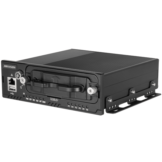 NVR Móvil de 8 Canales / 5 Megapixel / 4 Puertos PoE + 4 Vía Switch / 2 Bahías de HDD / Incluye Modulo GPS / Conector M12