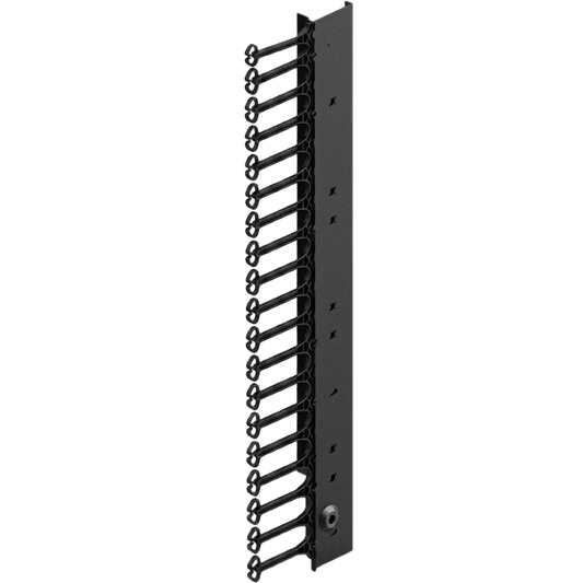 Organizador Vertical de Cables Rack 45 UR / Acero Negro / Sección 95x208 mm / Capacidad 726 Cables / Fijación Flecha 1.75 pulg