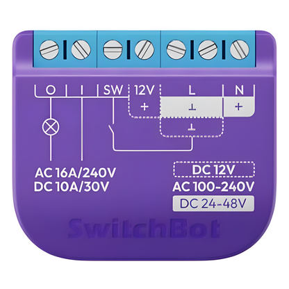 Switch Relevador Inteligente conectividad inalambrica Wifi y BLE / Salida Contacto Seco / Compatible con asistentes de voz / Dimensiones 42x36x16 mm