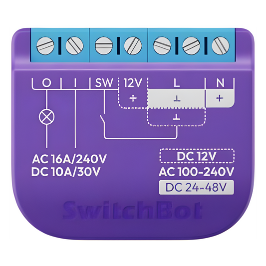 Switch Relevador Inteligente conectividad inalambrica Wifi y BLE / Salida Contacto Seco / Compatible con asistentes de voz / Dimensiones 42x36x16 mm