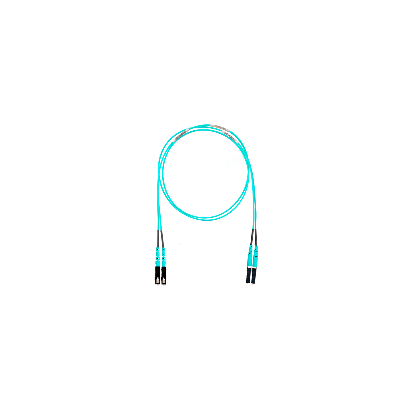 Jumper de Fibra Optica Multimodo 50/125 OM3, LC-SC Duplex, OFNR (Riser), Color Aqua, 15 Metros (49.21 Pies)