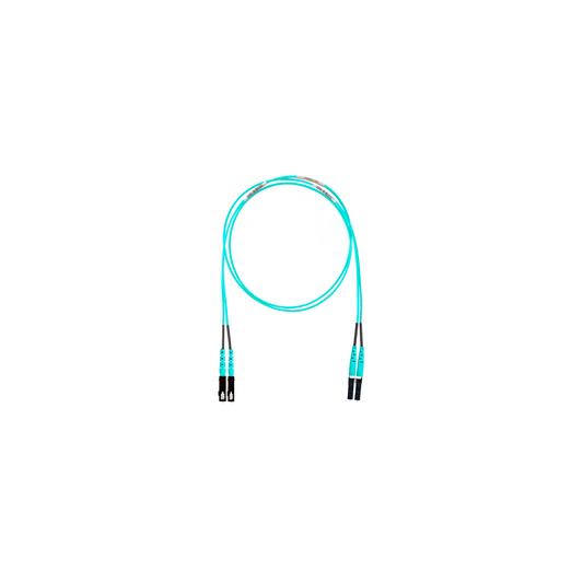 Jumper de Fibra Optica Multimodo 50/125 OM3, LC-SC Duplex, OFNR (Riser), Color Aqua, 15 Metros (49.21 Pies)