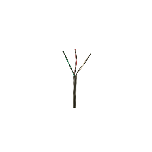 Bobina de Cable de Cobre de 3 Pares Clase 4 Para Sistemas FMPS, 16 AWG, Sin Blindaje, CMR (Riser), Uso Interior/Exterior, Color Negro, Carrete de 609 metros