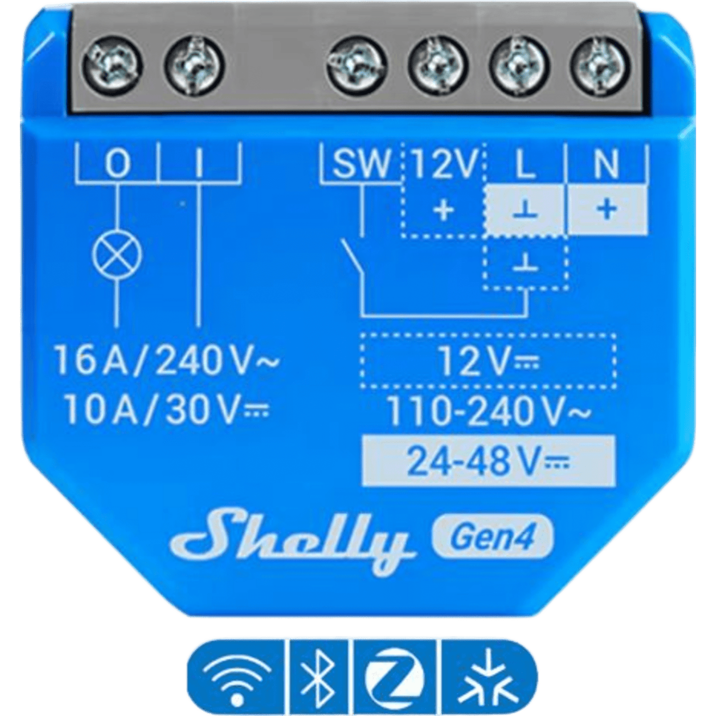 Relevador inalámbrico inteligente 16A, 110-240 V / 1  salida de contacto seco / compatible con asistente de voz Alexa, Google Home / Wifi 2.4
