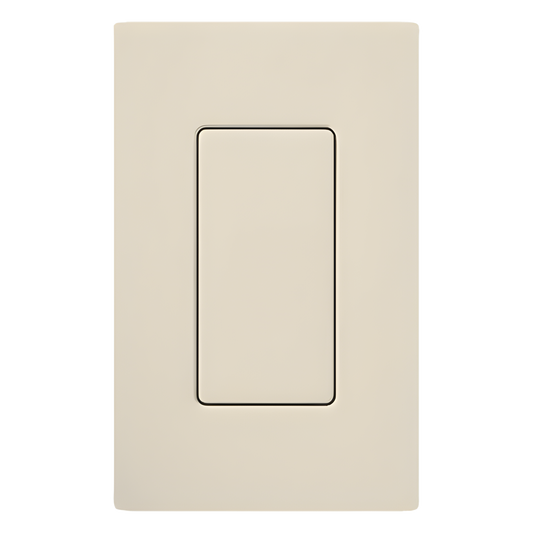 Inserto ciego para placa de pared estilo decorador, acabado brillante en color almendra claro, cubre una apertura sin usar en placas Lutron Claro