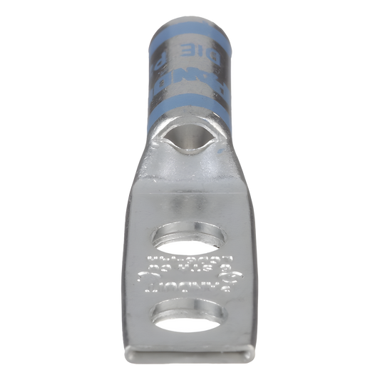 Zapata de compresión LCD6-14A-L para cal. 6 Awg, Doble barreno para tornillo prisionero de 1/4, Espaciado de orificio 16mm, 1 Pz