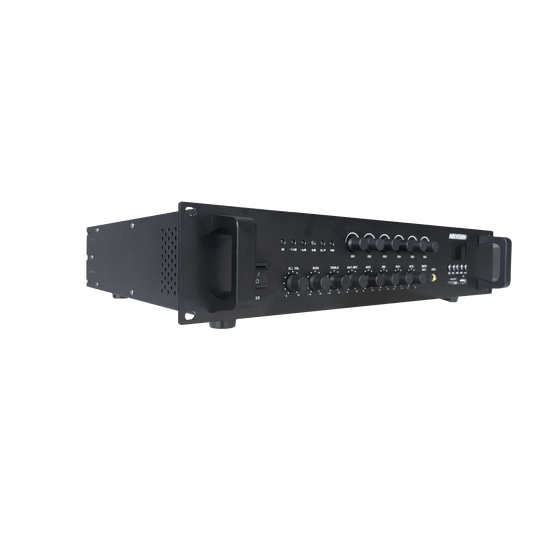 Amplificador de Audio | Bluetooth | 120 W | 6 Zonas con Control de Volumen Independiente | 70/ 100V COM | Montaje en Rack | Voceo y Musica Ambiental