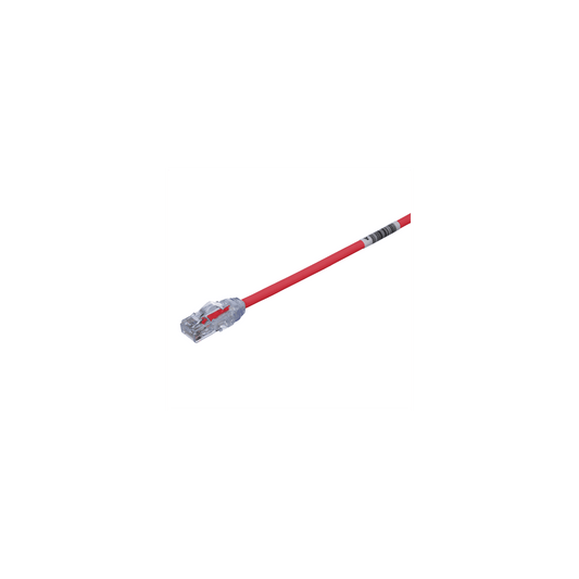 Cable de Parcheo UTP Cat6A, CM/LSZH, Di�metro Reducido (28AWG), Color Rojo, 4.57 Metros (15 Pies)