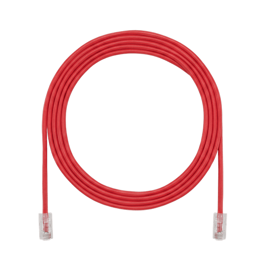 Cable de Parcheo UTP, Cat6A, 24 AWG, CM, Color Rojo, 6.71 Metros (22 Pies)