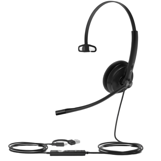 Diadema Alámbrica UH34 Lite Mono Teams de Yealink USB-C/A con Almohadillas de Espuma
