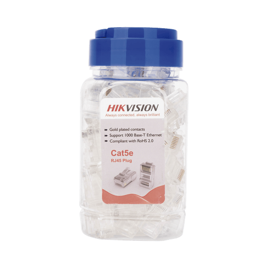 Bote con 100 Piezas de Plug Modular RJ45 / Cat 5e / Chapado en Oro a 15 Micras / Sin Blindaje / Facil Instalaci�n / Uso Interior / Soporta Norma TIA-568B / Cumple con RoHS 2.0