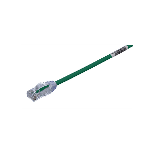 Cable de Parcheo UTP Cat6A, CM/LSZH, Di�metro Reducido (28AWG), Color Verde, 6.1 Metros (20 Pies)