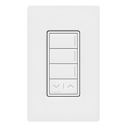 Botonera híbrida Sunnata de 3 botones con subir/bajar, dimmer y teclado integrados en un solo dispositivo, para RadioRA 3