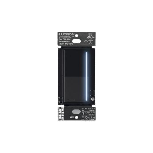 (RadioRa3) Atenuador táctil Sunnata Dimmer PRO color negro satin, requiere cable neutro / soporta 250W LED
