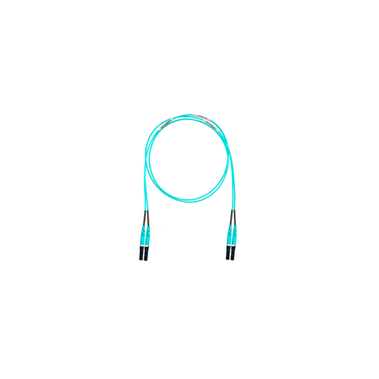 Jumper de Fibra Optica Multimodo 50/125 OM4, LC-LC Duplex, OFNR (Riser), Color Aqua, 3.05 Metros (10 Pies)